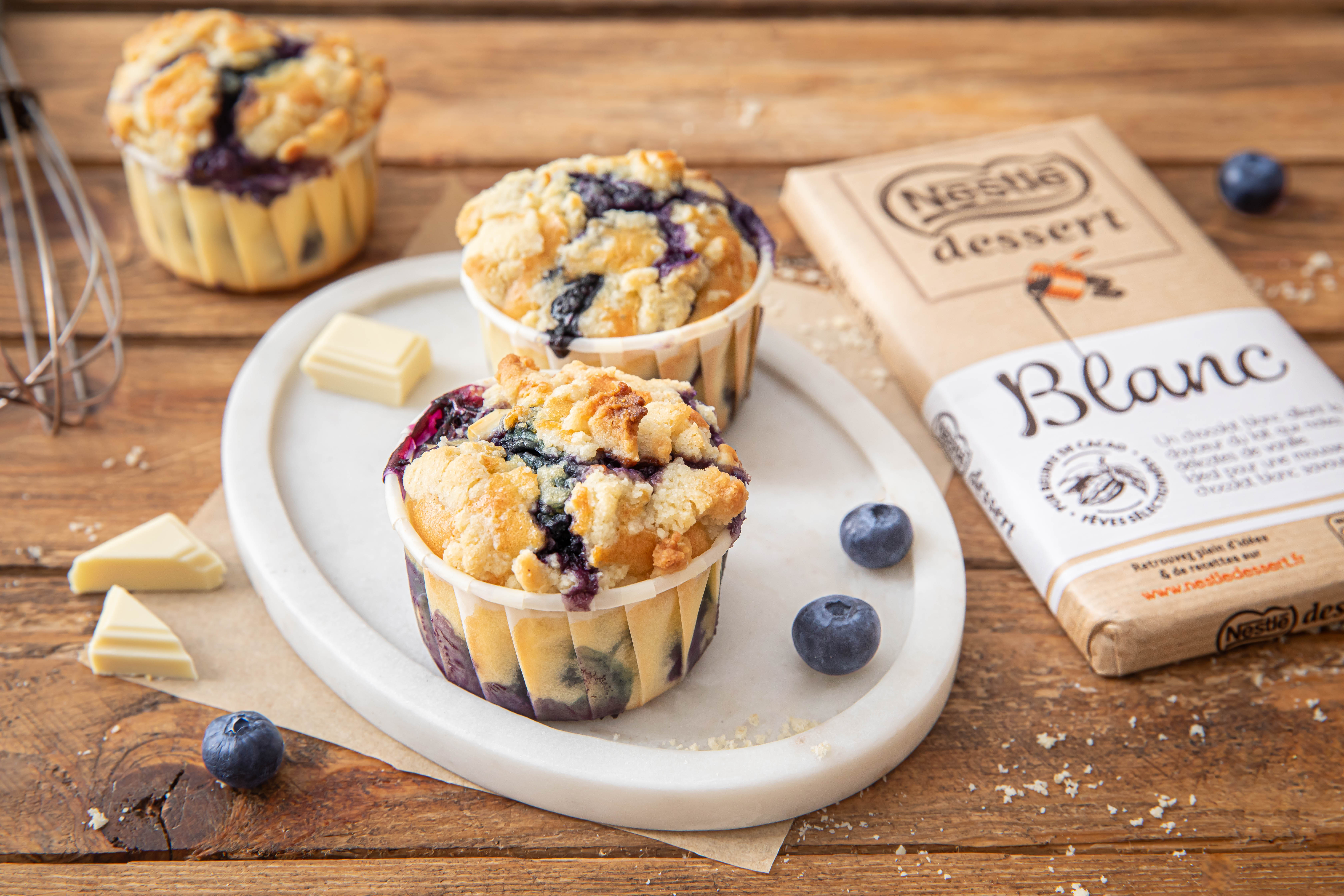 muffin myrtilles chocolat blanc