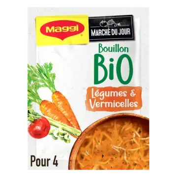 MAGGI Bio Soup Bouillon Vegetables Sachet 12x60g FR