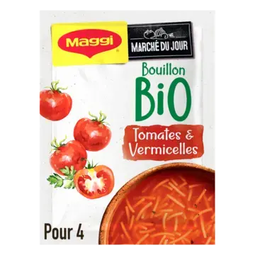 MAGGI Bio Soup Bouillon Tomato Vermicelli Sachet 10x70g FR