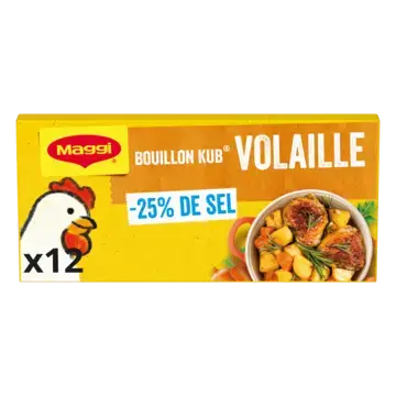 MAGGI Bouillon Poultry Low Salt Carton 20x120g FR