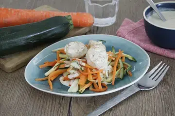 Saint Jacques sur fondue de légumes