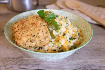 Carrés gourmands Tomates Mozzarella, riz au lait salé
