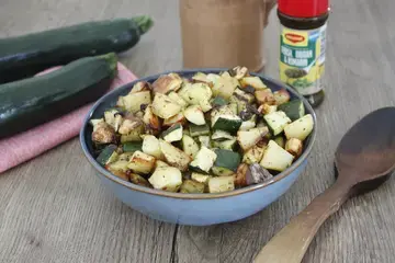 Courgettes et pommes de terre rôties au air fryer