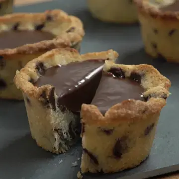 Cookies cup ganache caramel