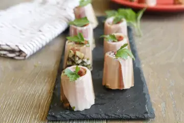 Mini bouchées en gelée  jambon champignons