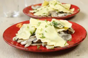 Ravioles épinard ricotta aux champignons