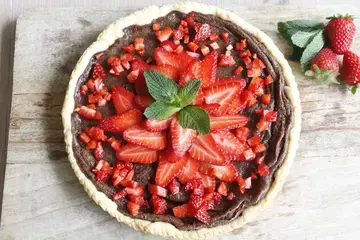 Tarte fraise chocolat (pas avant avril 2005)