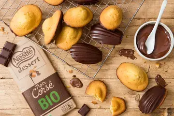 Madeleines coques chocolat noir corsé bio