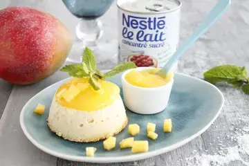 Flan coco coulis de mangue