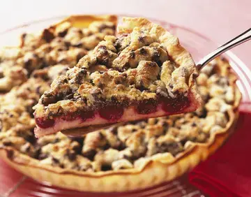 Tarte crumble choco cerises