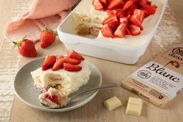 Tiramisu chocolat blanc et fraises