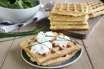 Gaufres aux carottes et chèvre frais