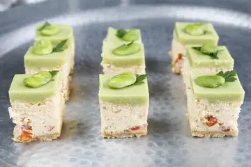 Mini cheesecake fèves tomates confites