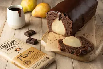 Cake poire chocolat ganache chocolat