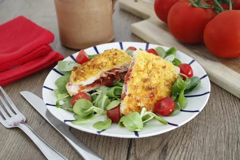 Cordon bleu tomate salade