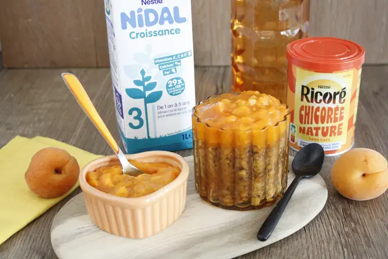 Recette duo maman enfant riz au lait à l'abricot