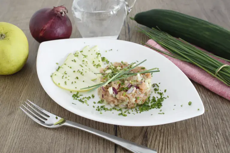 Tartare pomme granny saumon