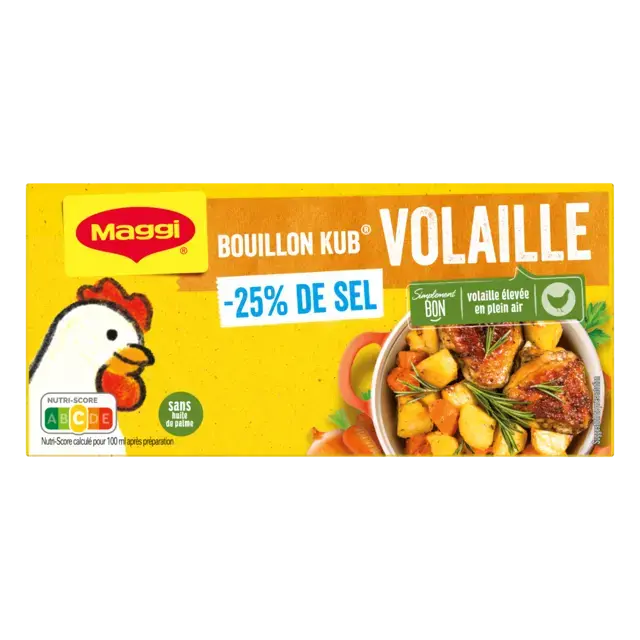 MAGGI Bouillon Poultry Low Salt Carton 20x120g FR