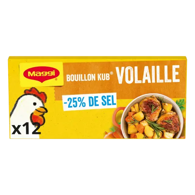 MAGGI Bouillon Poultry Low Salt Carton 20x120g FR