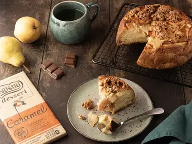 Gâteau invisible poire chocolat caramel