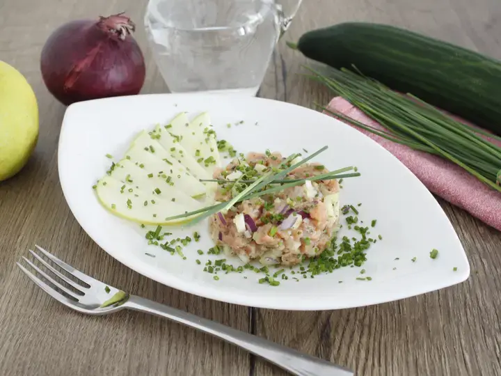 Tartare pomme granny saumon