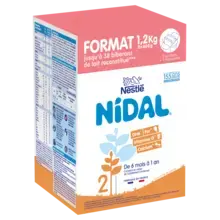 NESTLE NIDAL 2 Lait de suite 2ème âge 2x600g dès 6 mois
