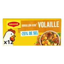 NESTLE MAGGI KUB Bouillon de Volaille -25% de Sel 120g - 12 tablettes
