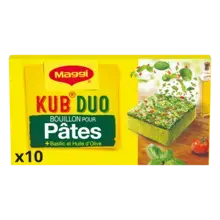NESTLE MAGGI KUB Bouillon Duo Pâtes Basilic 105g - 10 tablettes