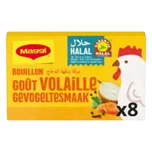MAGGI KUB Bouillon de Volaille Halal 72g - Boite de 8 Tablettes