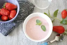 Soupe de fraises à la menthe