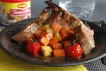Carré d'agneau petits légumes caramélisés