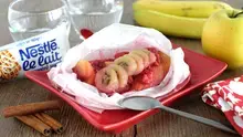 Papillotes de fruits sauce au lait concentré et cannelle