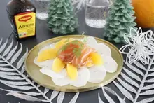 Saumon fumé radis noir et oranges