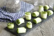 Roulés de concombre