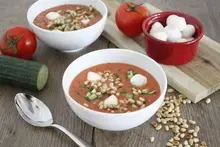 Gaspacho aux légumes croquants