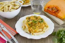 Penne au coulis de potiron et fromage