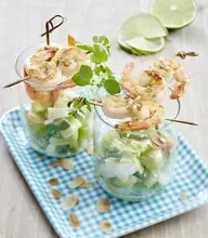 Crevettes piquantes à l'ail et coriandre