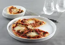 Pizza au poulet et poivrons