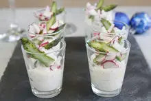 Mini verrines asperges mascarpone à l'italienne