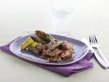 Agneau aux légumes verts