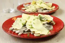 Ravioles épinard ricotta aux champignons