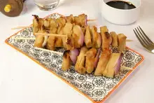 Brochettes d'Emincés de soja au gingembre