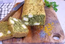 Cake vegan au lait de coco, émincés de soja, curry