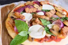 Pizza veggie aux bouchées