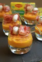 Velouté glacé carottes orange, poivrons
