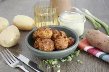 Boulettes tofu, patate douce et chou-fleur