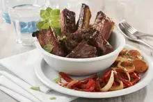Ribs laqués et poivrons