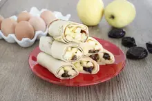 Crêpes pommes pruneaux à l'huile d'olive
