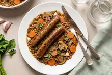Saucisses lentilles végan