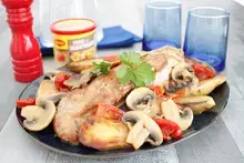 Filet mignon aux rattes et champignons